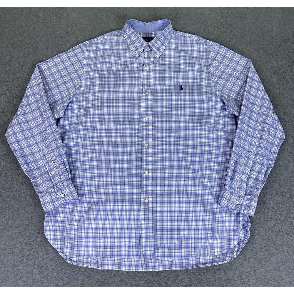 Ralph Lauren Shirt Mens XL Blue Pink Plaid Colorful Prep Smart Casual Office - Picture 2 of 7